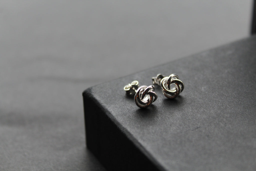 Sterling Silver Large Knot Studs