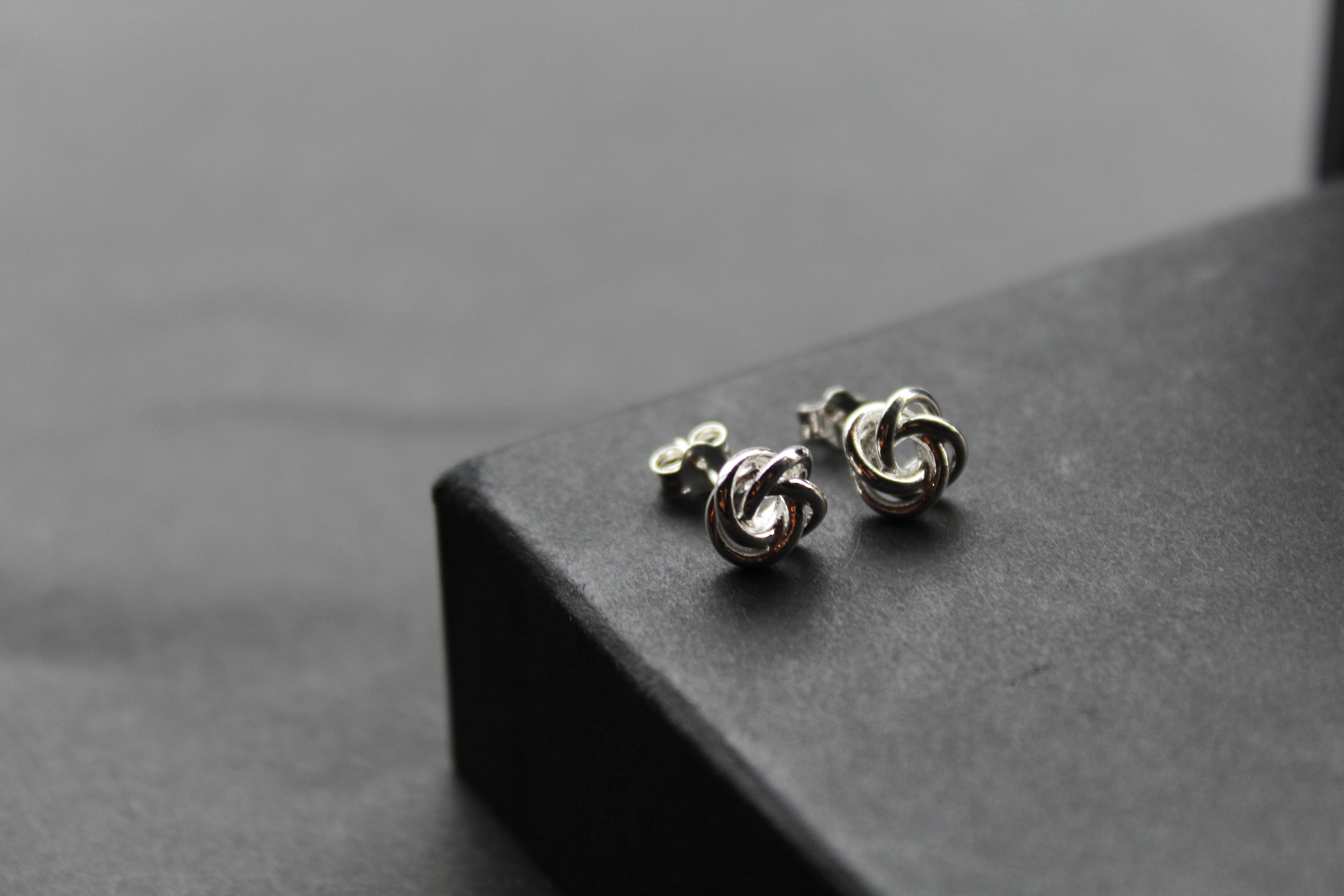 Sterling Silver Large Knot Studs