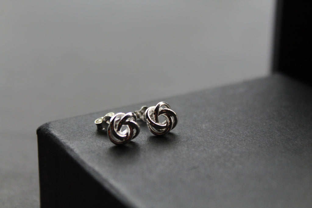 Sterling Silver Large Knot Studs