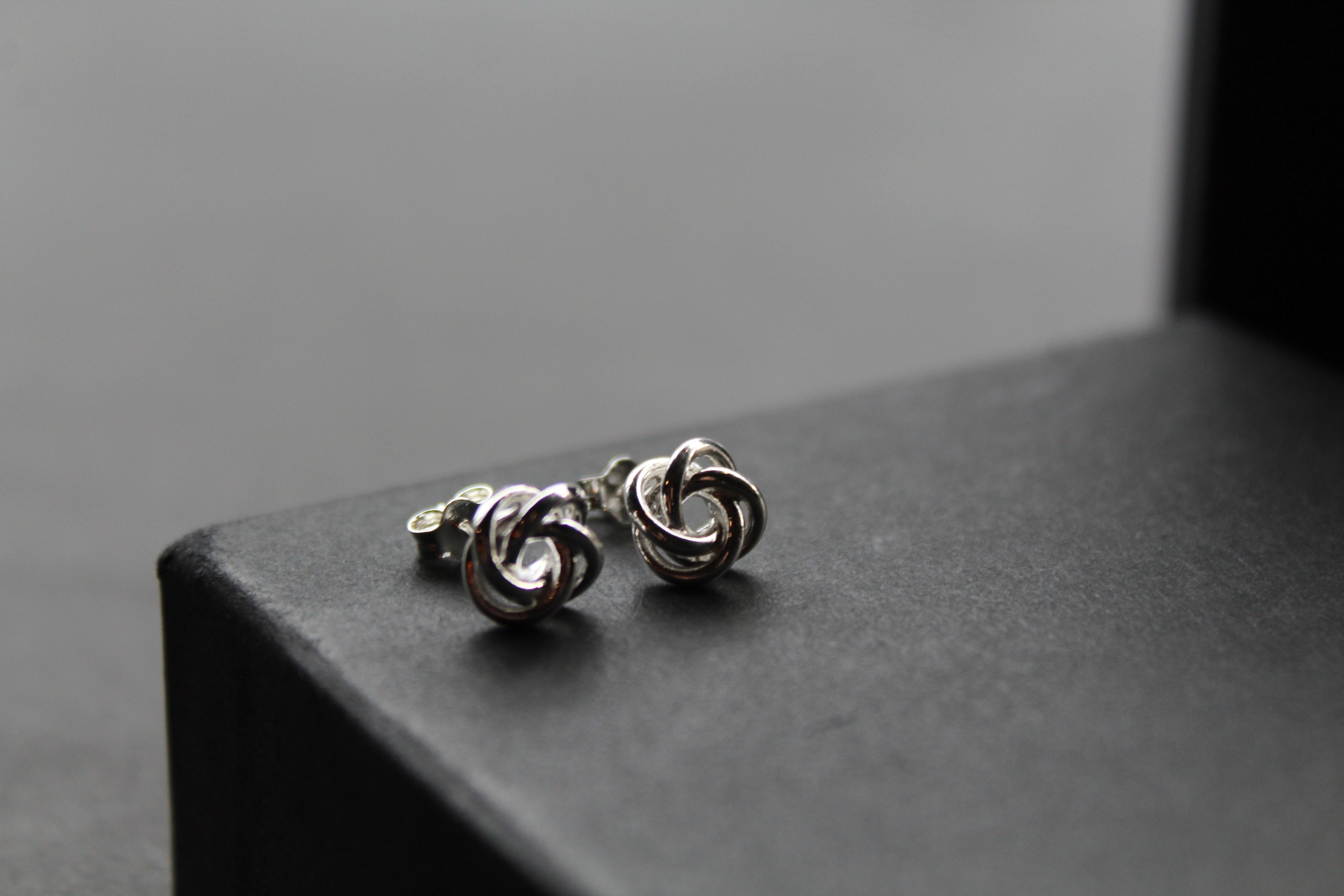 Sterling Silver Large Knot Studs