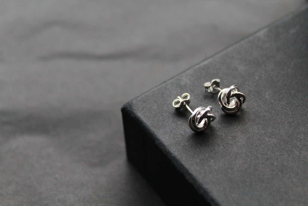 Sterling Silver Large Knot Studs
