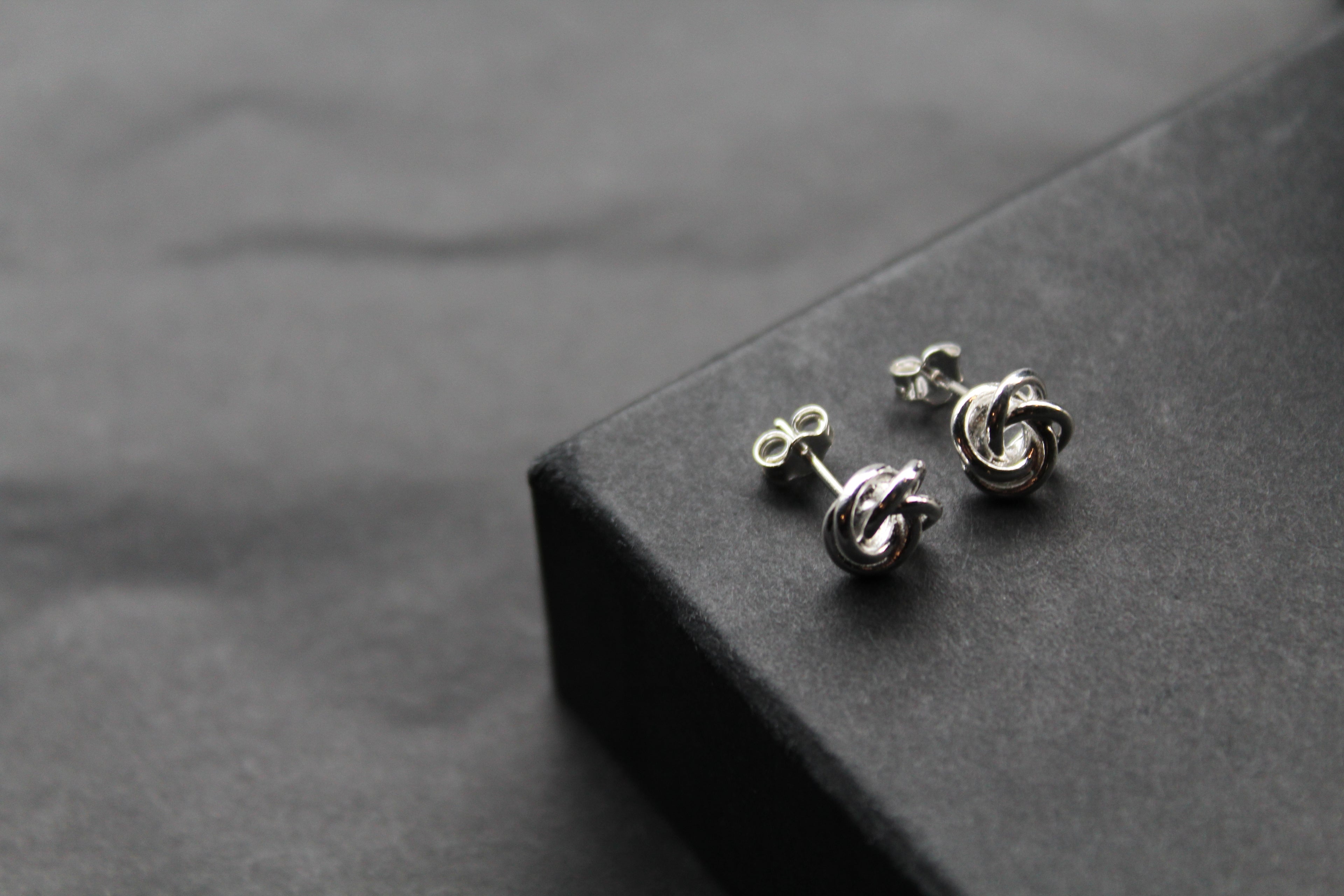 Sterling Silver Large Knot Studs
