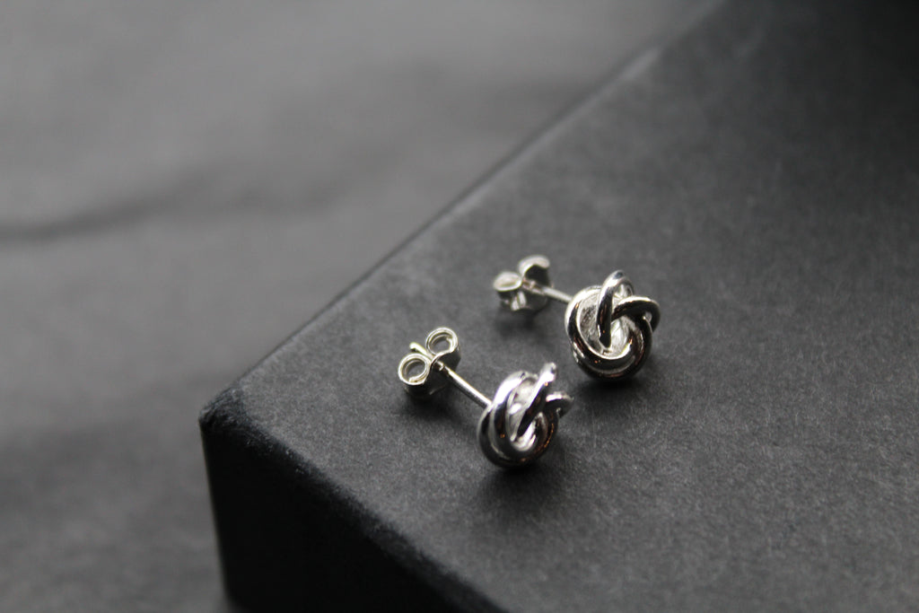 Sterling Silver Large Knot Studs