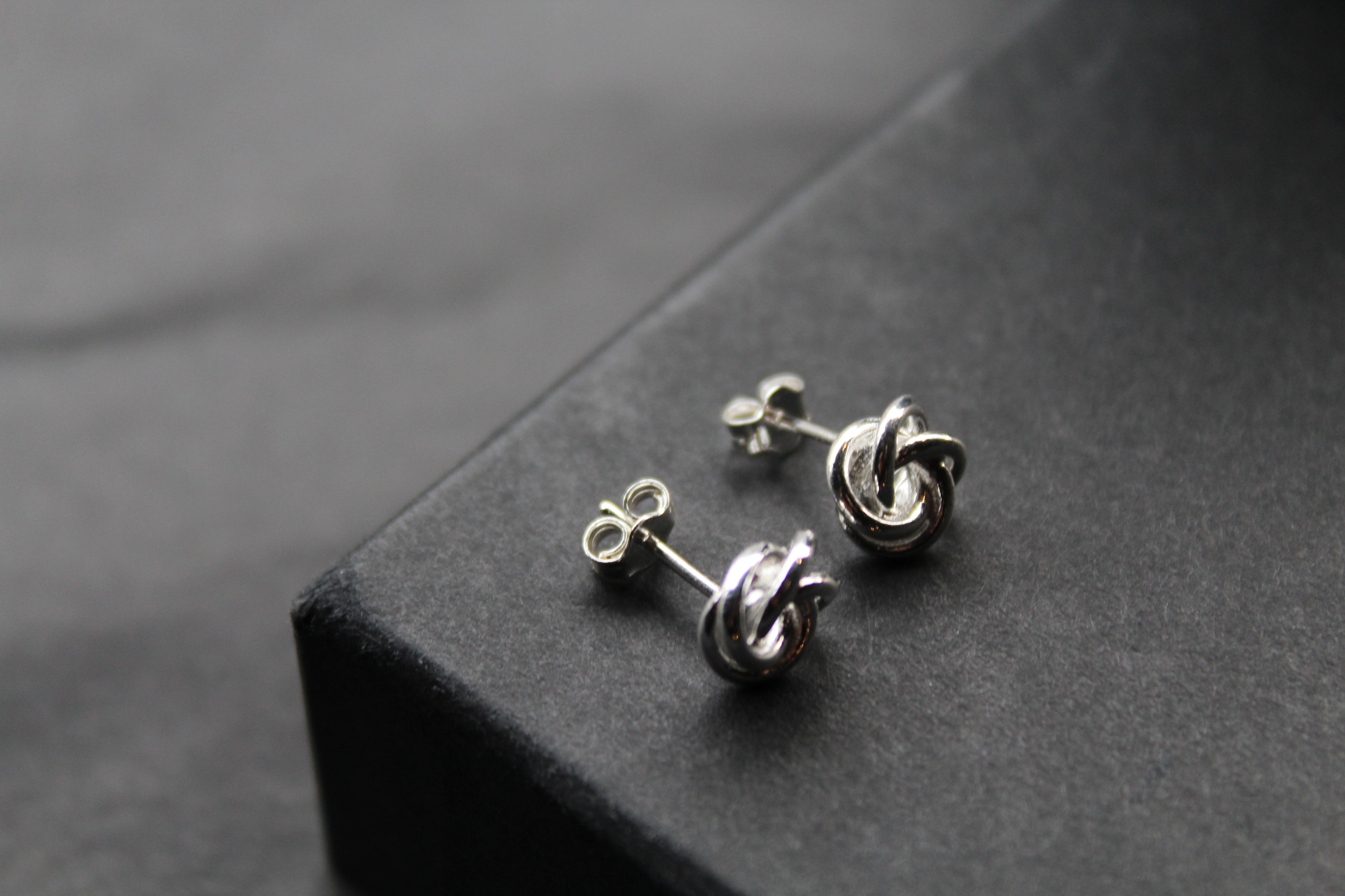 Sterling Silver Large Knot Studs