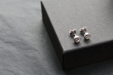 Load image into Gallery viewer, Sterling Silver Stud Earrings with Clear CZ
