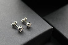 Load image into Gallery viewer, Sterling Silver Stud Earrings with Clear CZ
