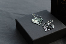 Load image into Gallery viewer, Sterling Silver Wide Leaf Earrings
