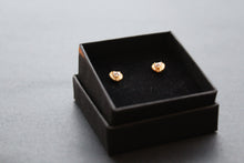 Load image into Gallery viewer, Sterling Silver, Yellow Gold Plated Clear CZ Heart Studs
