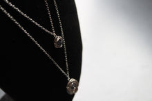Load image into Gallery viewer, Silver Peony and Grey Pearl Necklace
