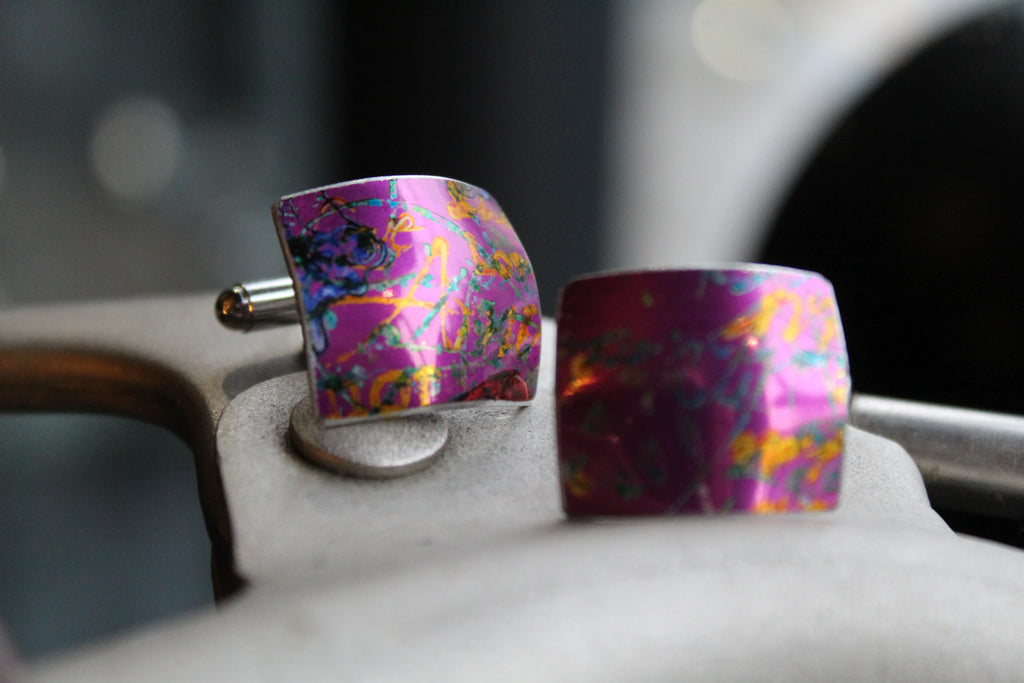 Aluminium Cufflinks - Swax Jewellery Barmouth
