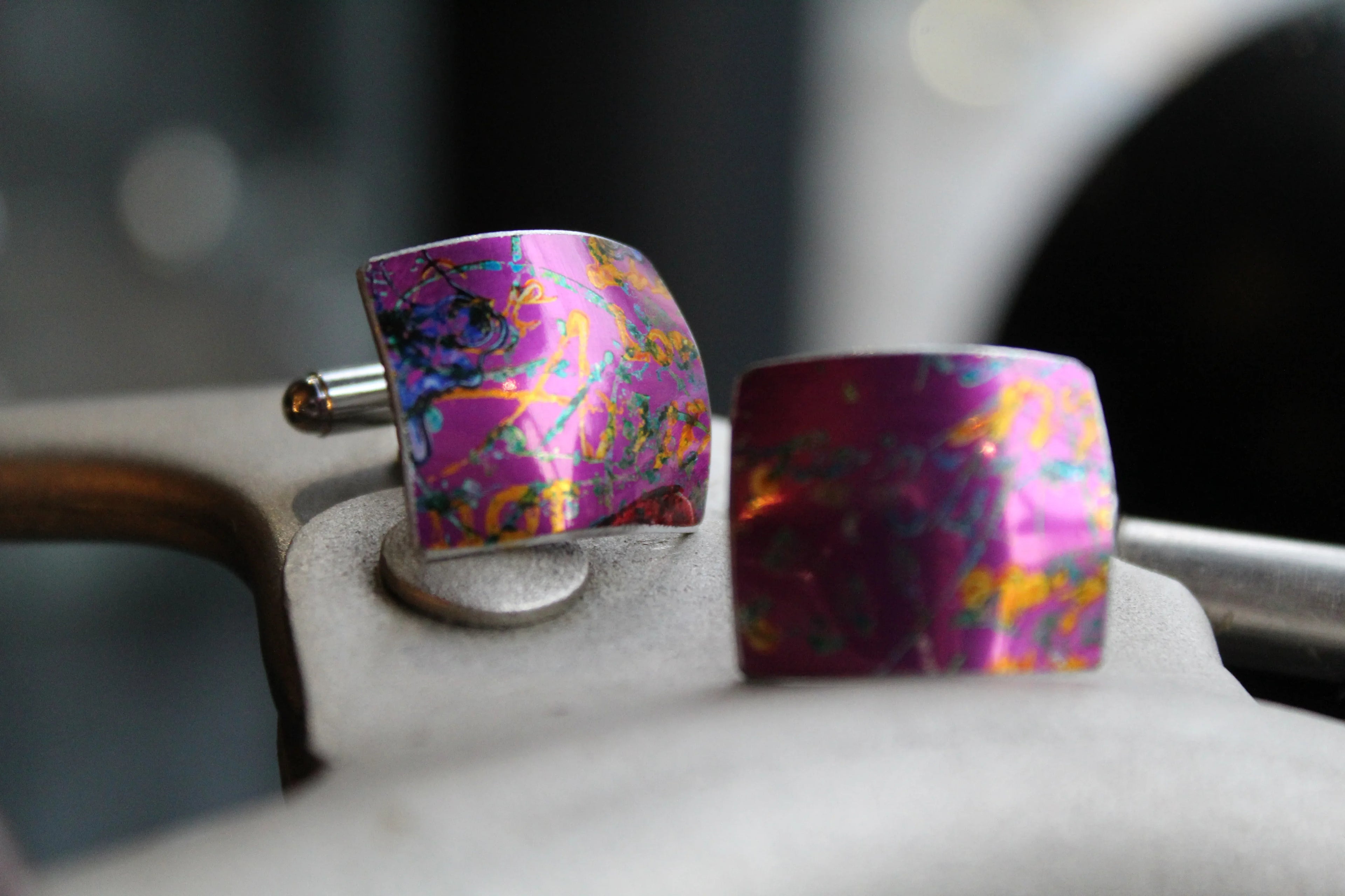 Aluminium Cufflinks - Swax Jewellery Barmouth