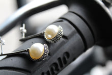Load image into Gallery viewer, Sterling Silver Marcasite Drop Earring with Synthetic Pearl
