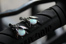 Load image into Gallery viewer, Marcasite Beetle Earring with Opal
