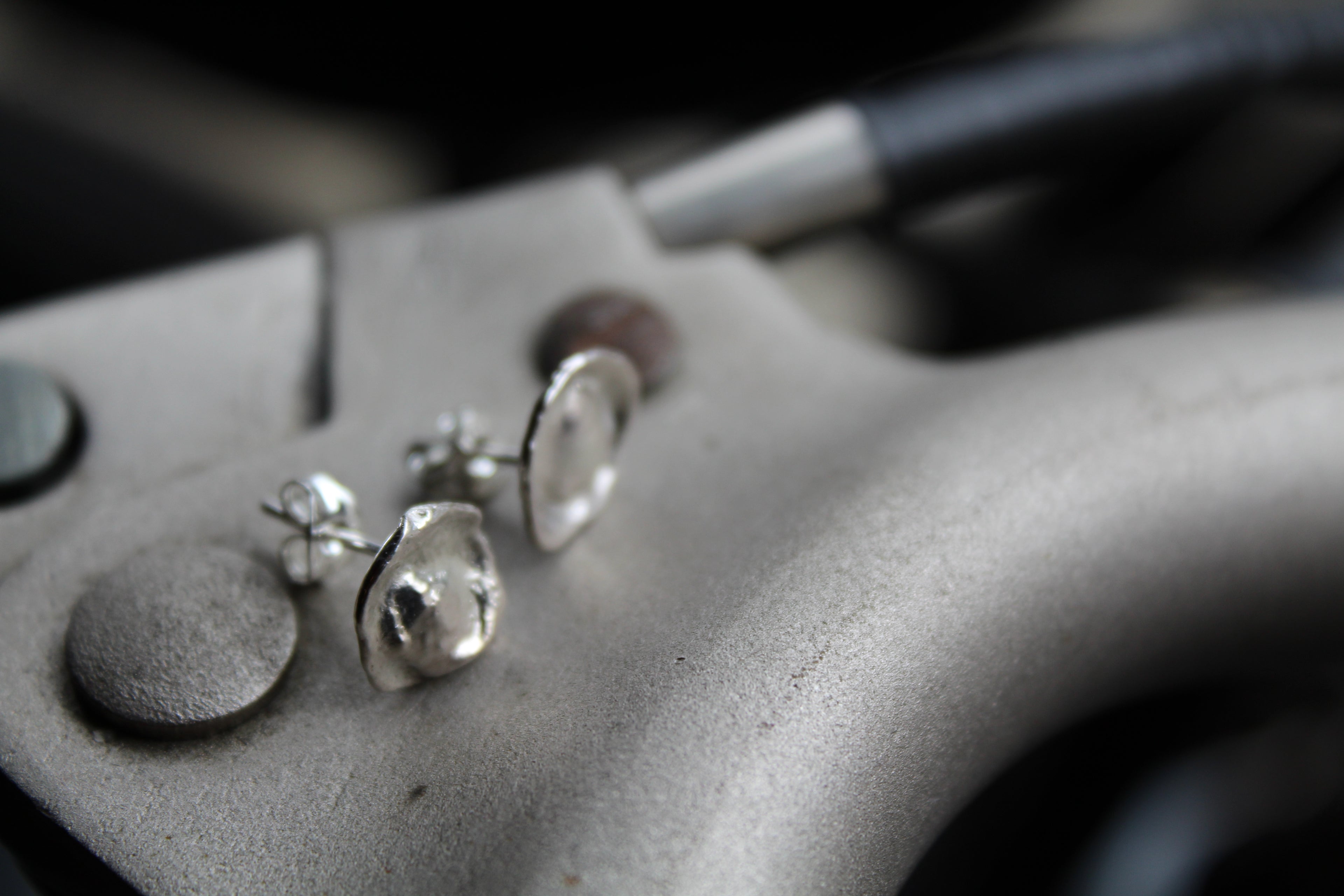 Silver Rain Drop Stud