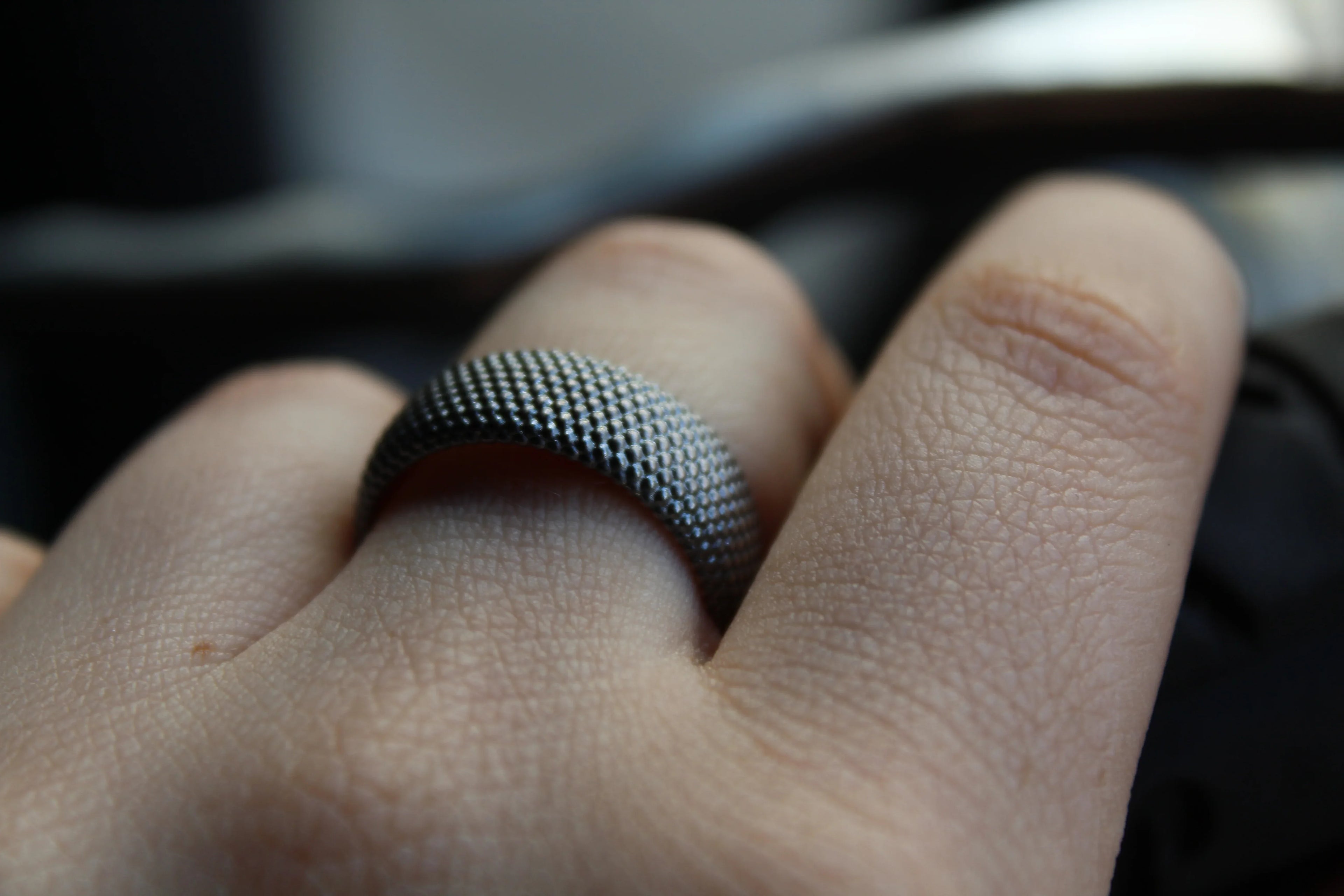 7mm Oxidized Dots Ring - Swax Jewellery Barmouth