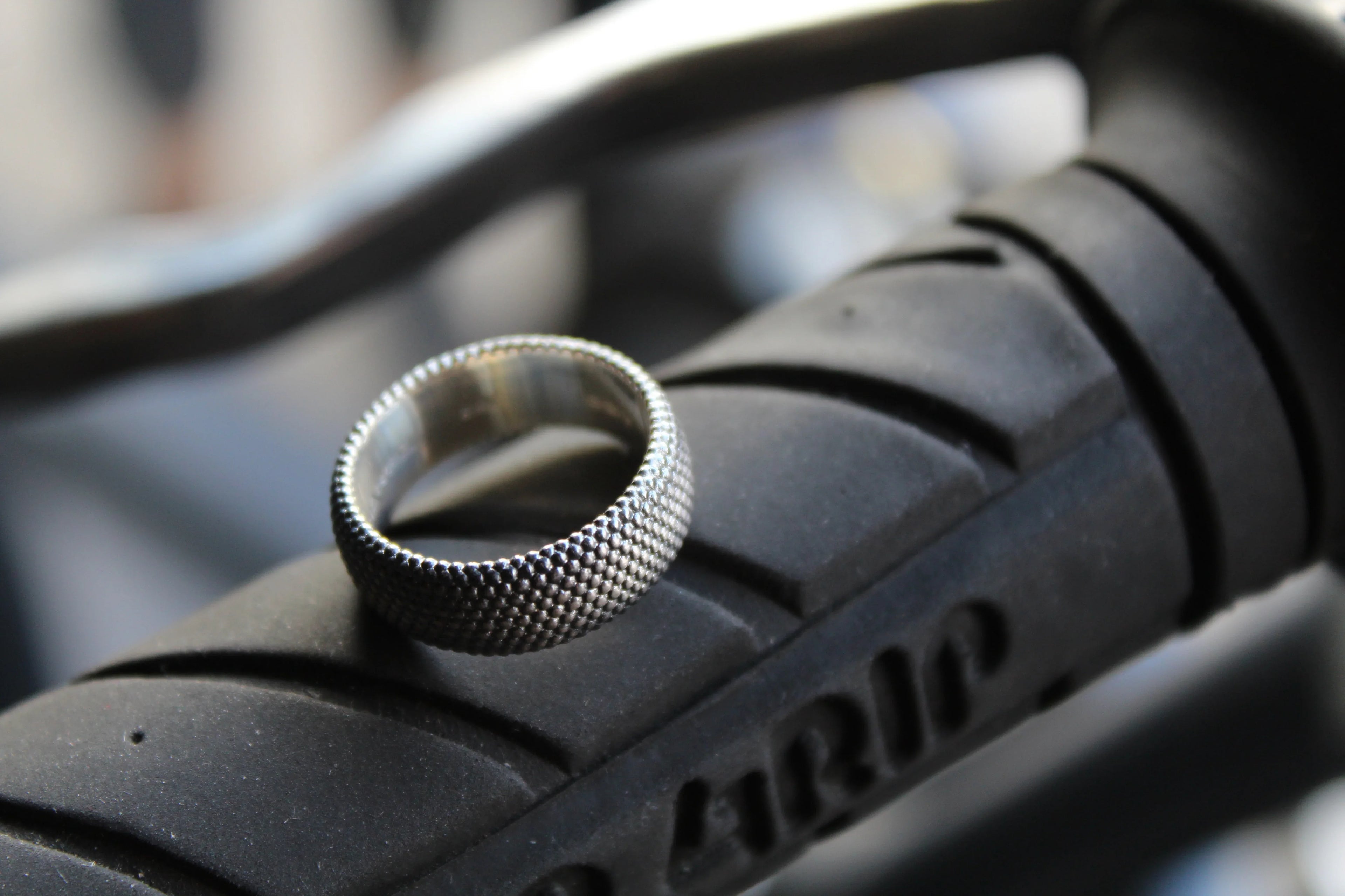 7mm Oxidized Dots Ring - Swax Jewellery Barmouth