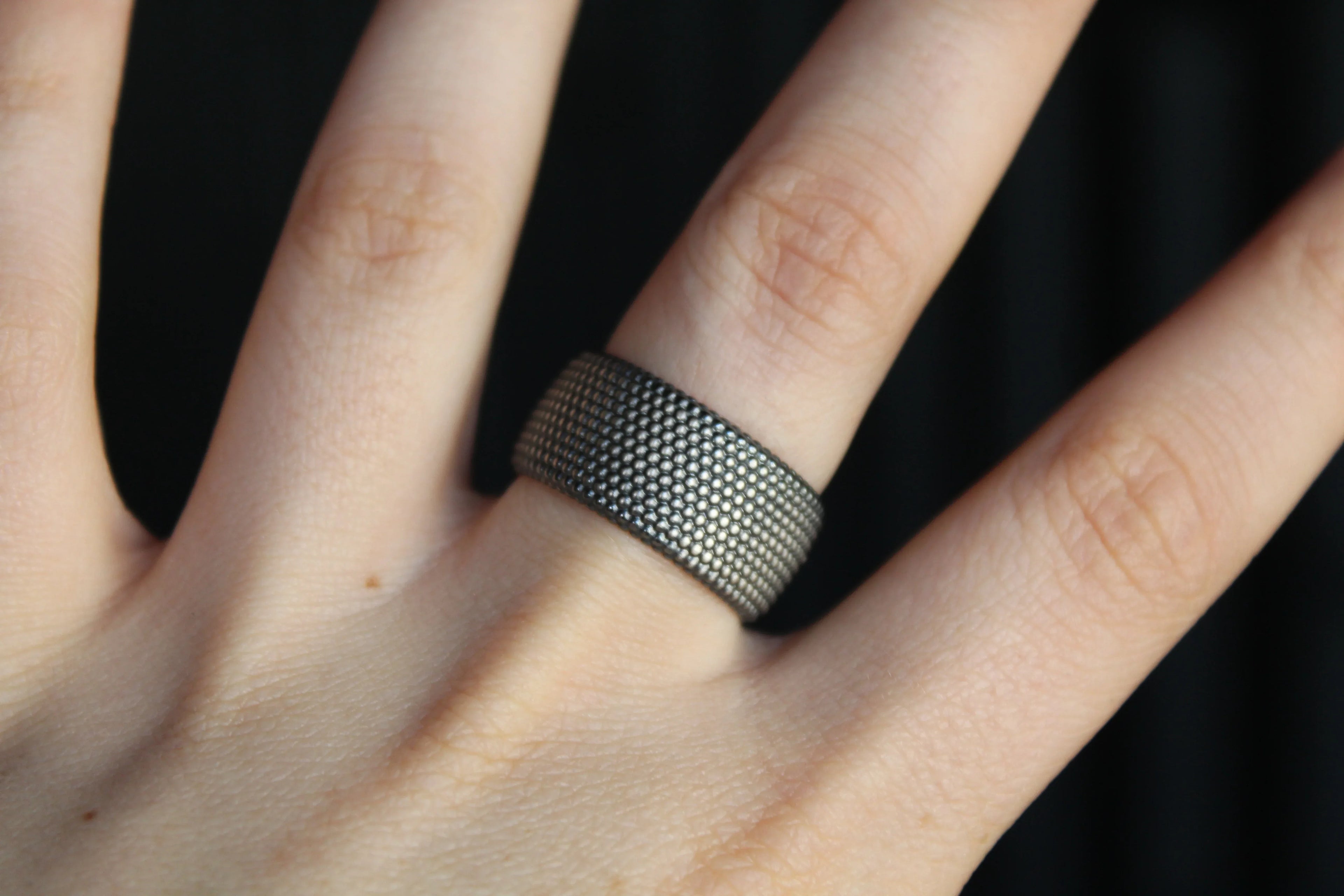 10mm Oxidized Dot Ring - Swax Jewellery Barmouth
