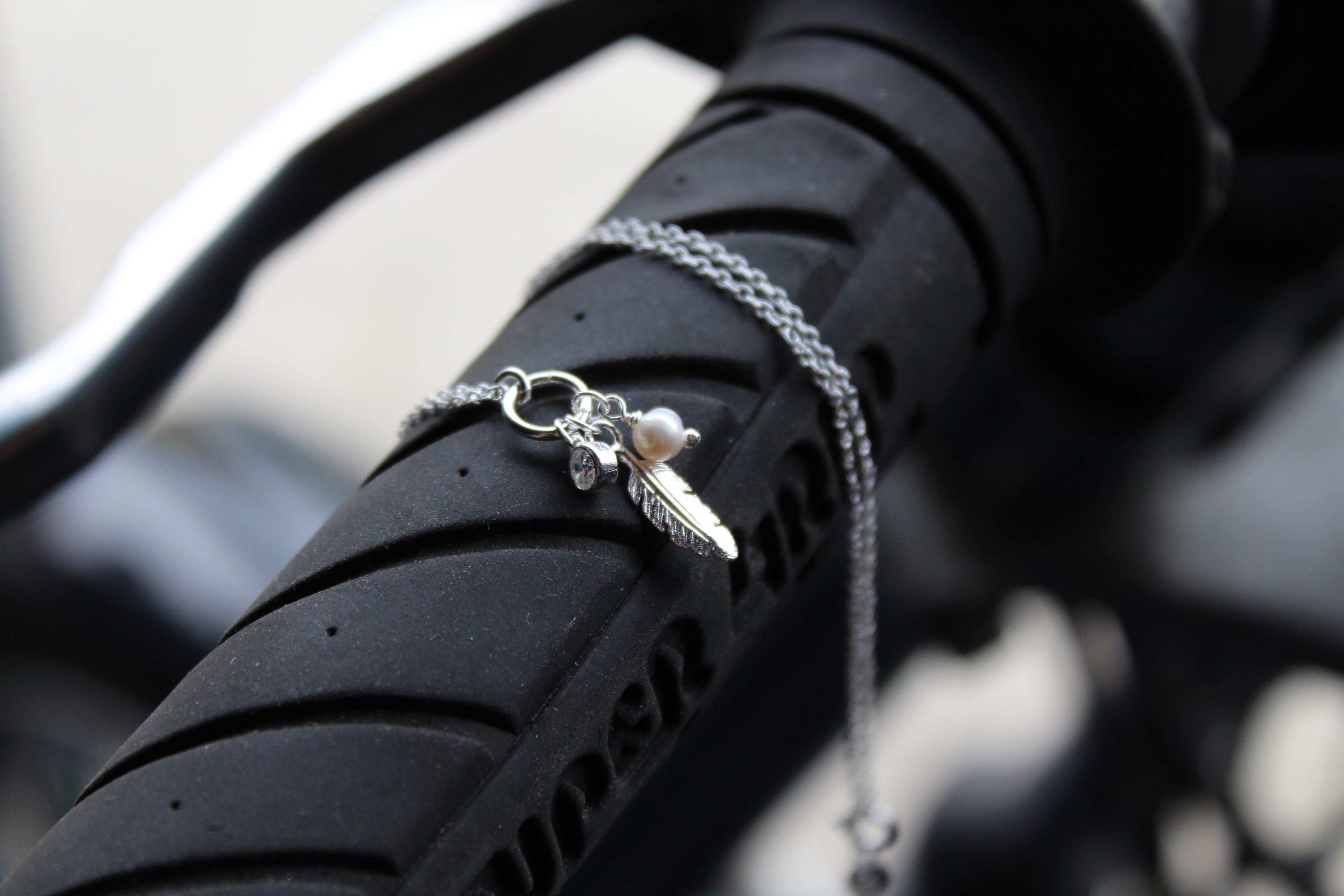 Silver Feather Cluster Necklace