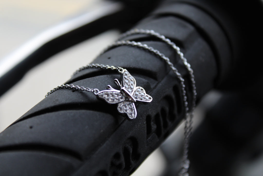 Clear CZ Butterfly Necklace