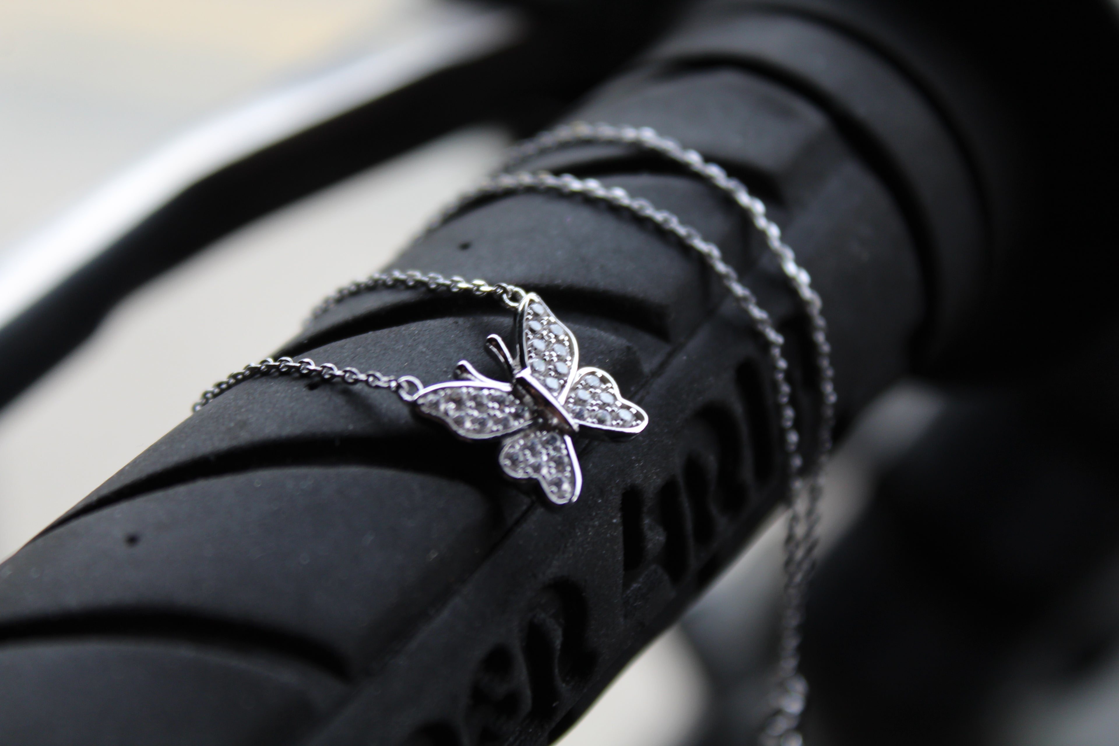 Clear CZ Butterfly Necklace