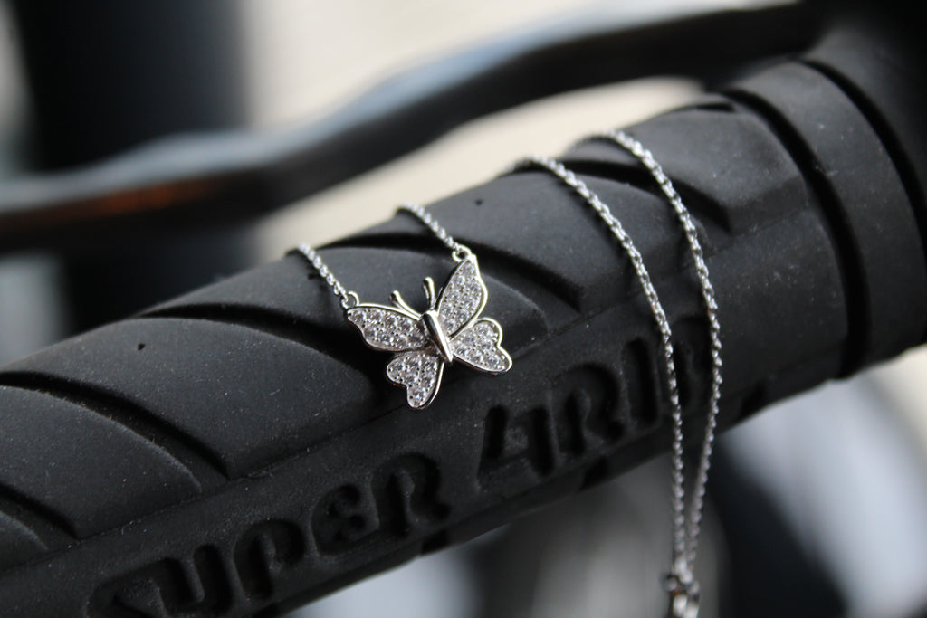 Clear CZ Butterfly Necklace