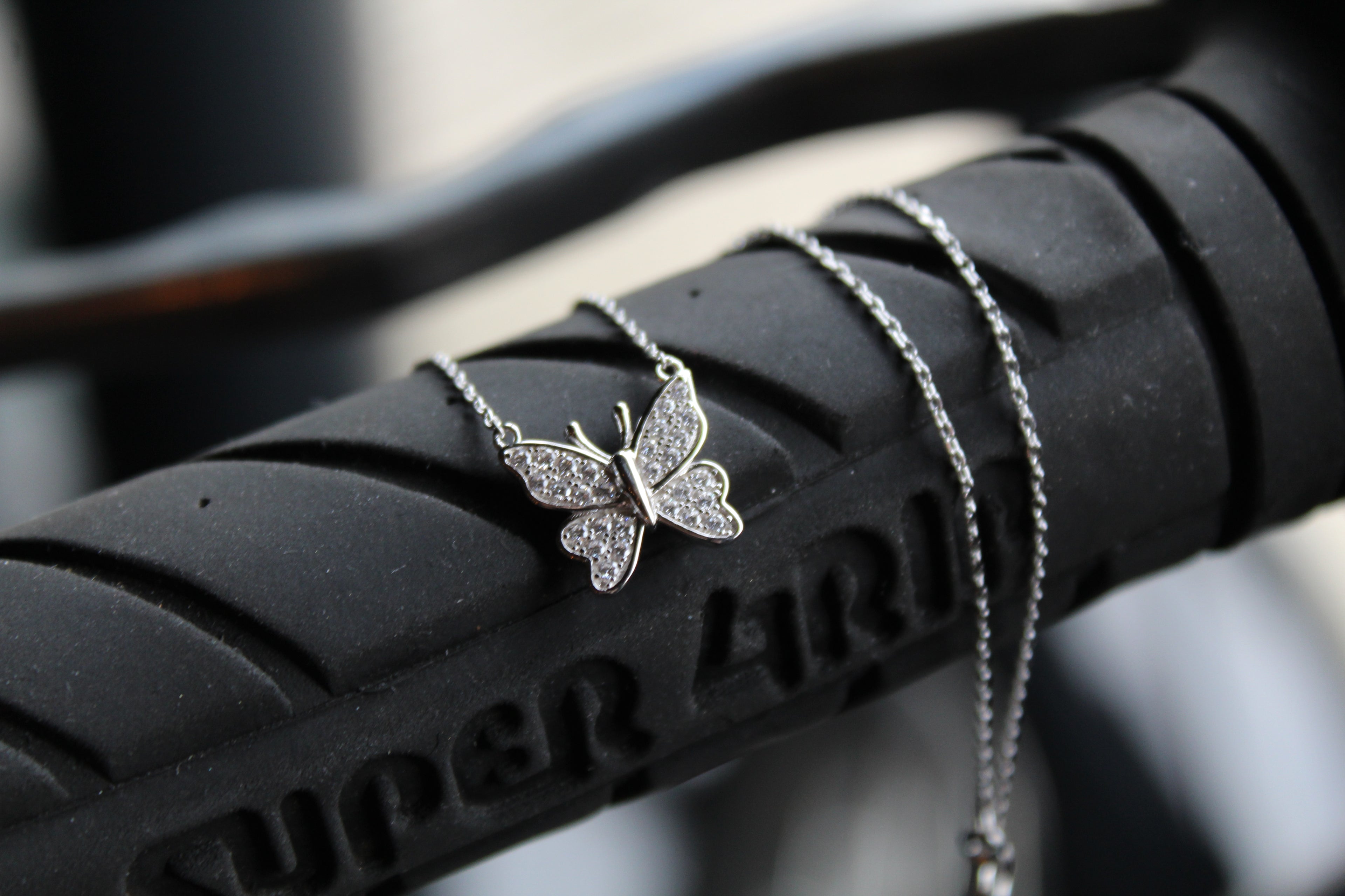 Clear CZ Butterfly Necklace