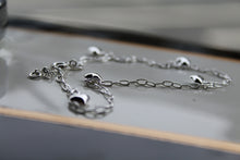 Load image into Gallery viewer, Silver Ankle Chain with Oval Hearts
