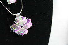 Load image into Gallery viewer, Pale Pink Dichroic Glass Crinkle Pendants
