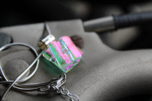 Load image into Gallery viewer, Pale Pink Dichroic Glass Crinkle Pendants
