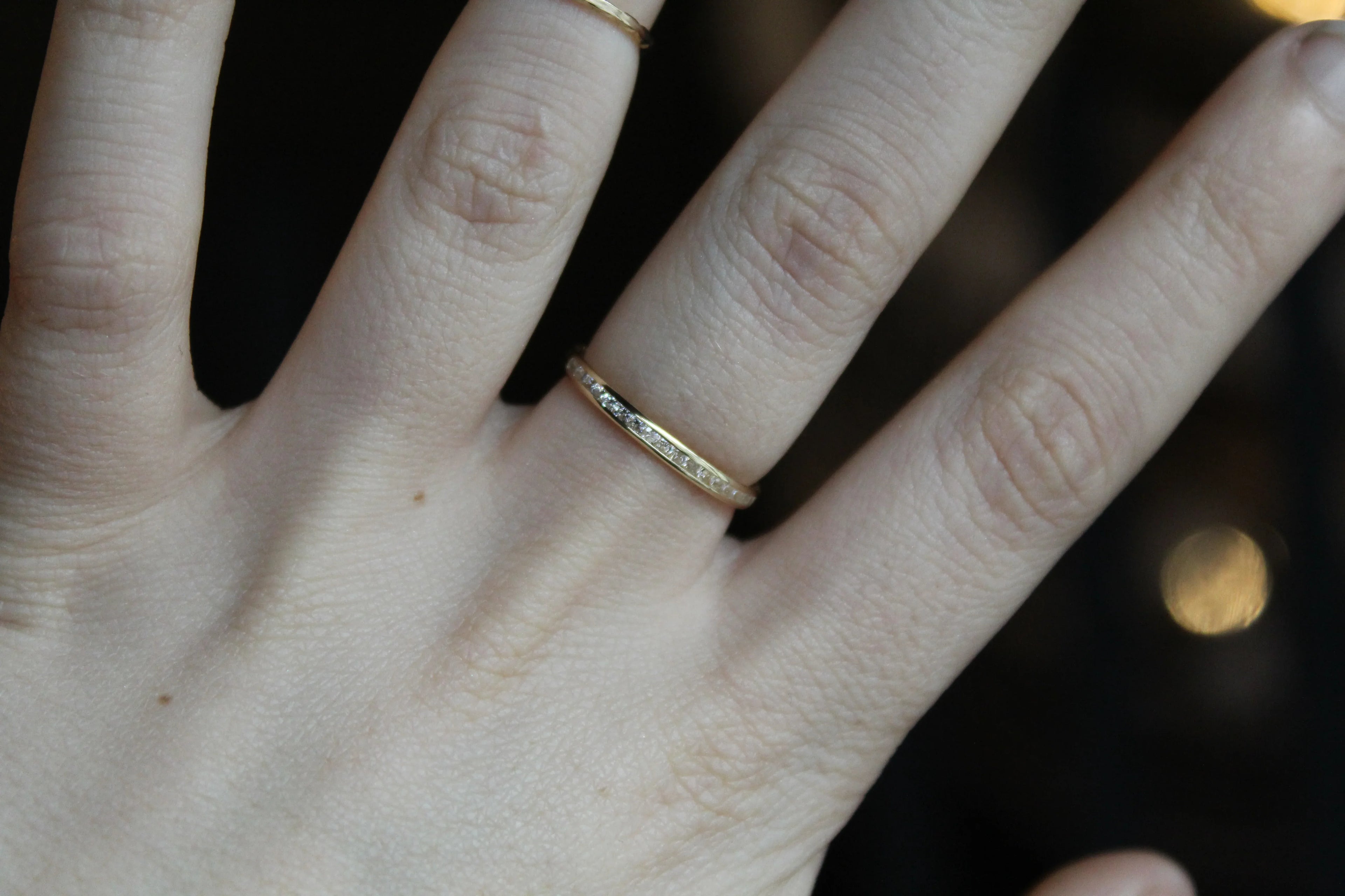 9ct Gold Clear CZ Band Ring - Swax Jewellery Barmouth