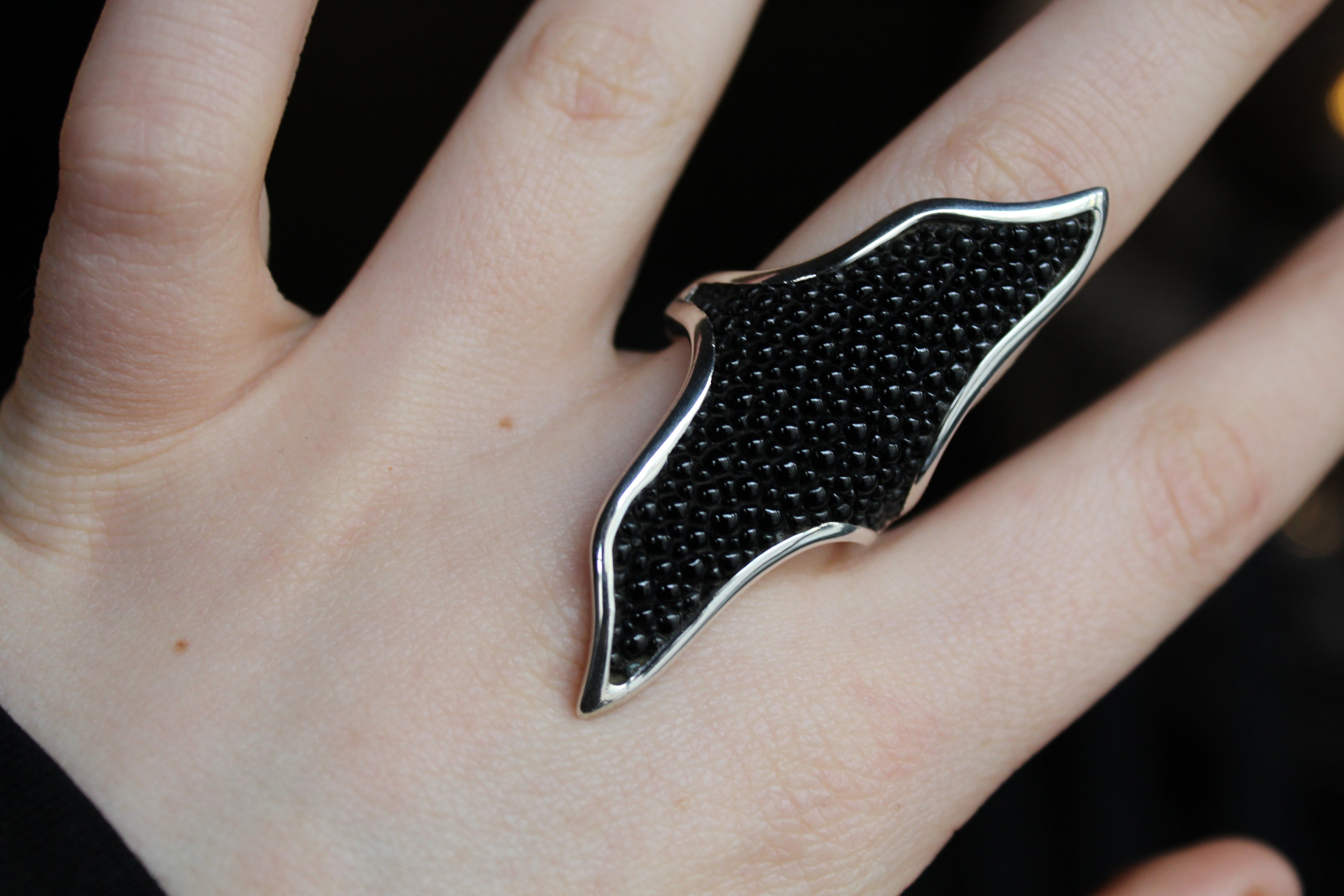 Fish Leather Sting Ray Ring