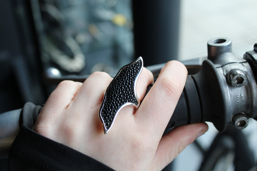 Fish Leather Sting Ray Ring
