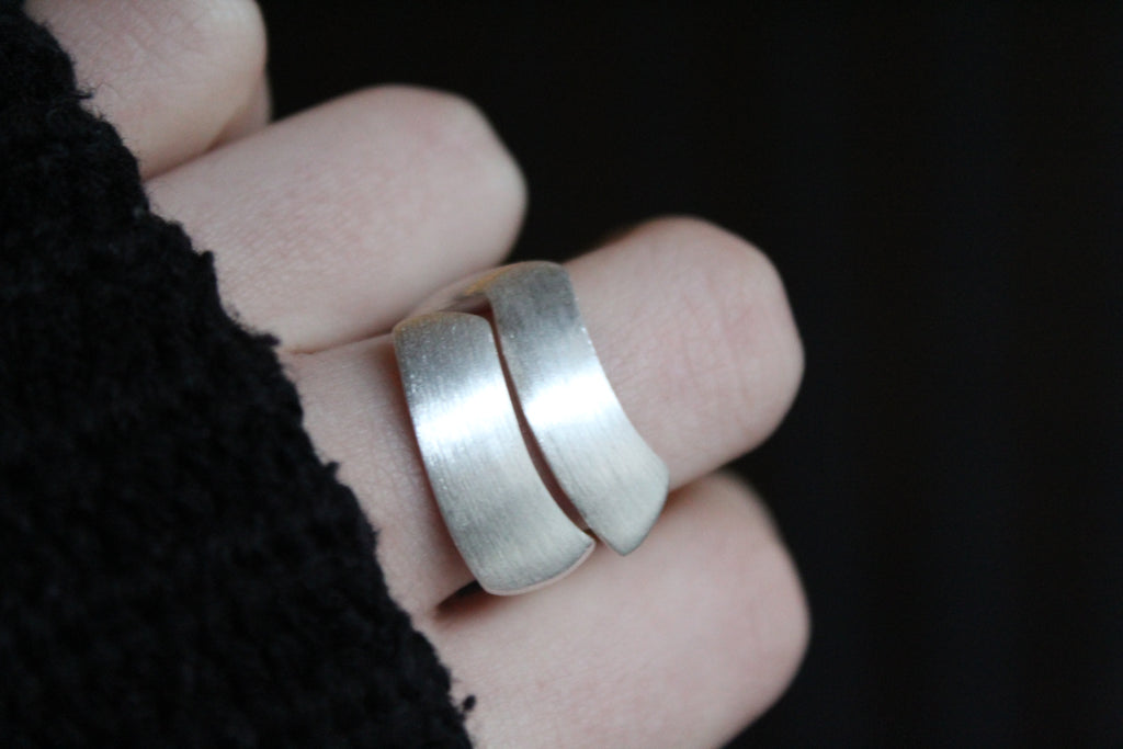 Silver Double Wave Ring