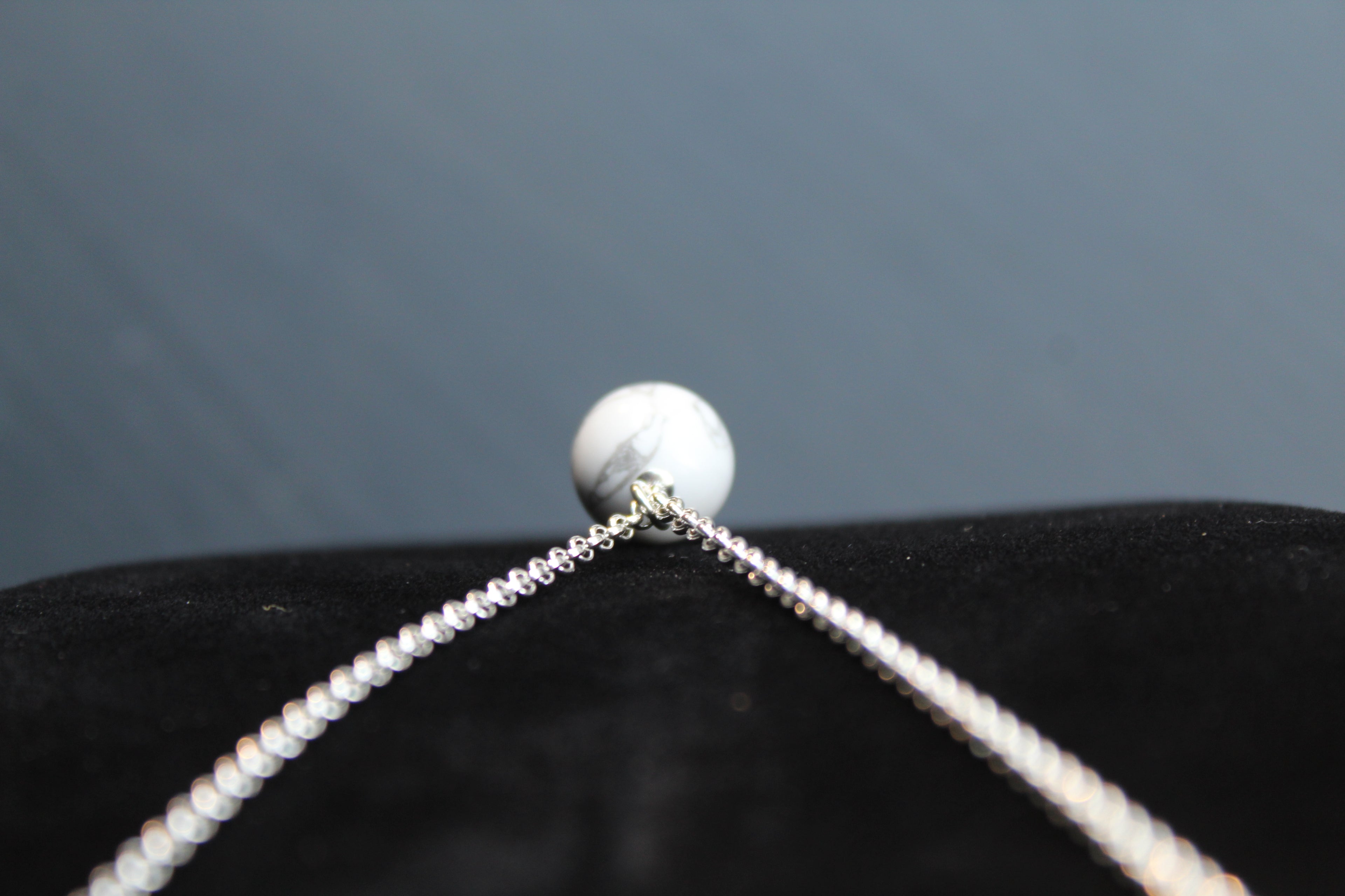 Long Marble Howlite Necklace