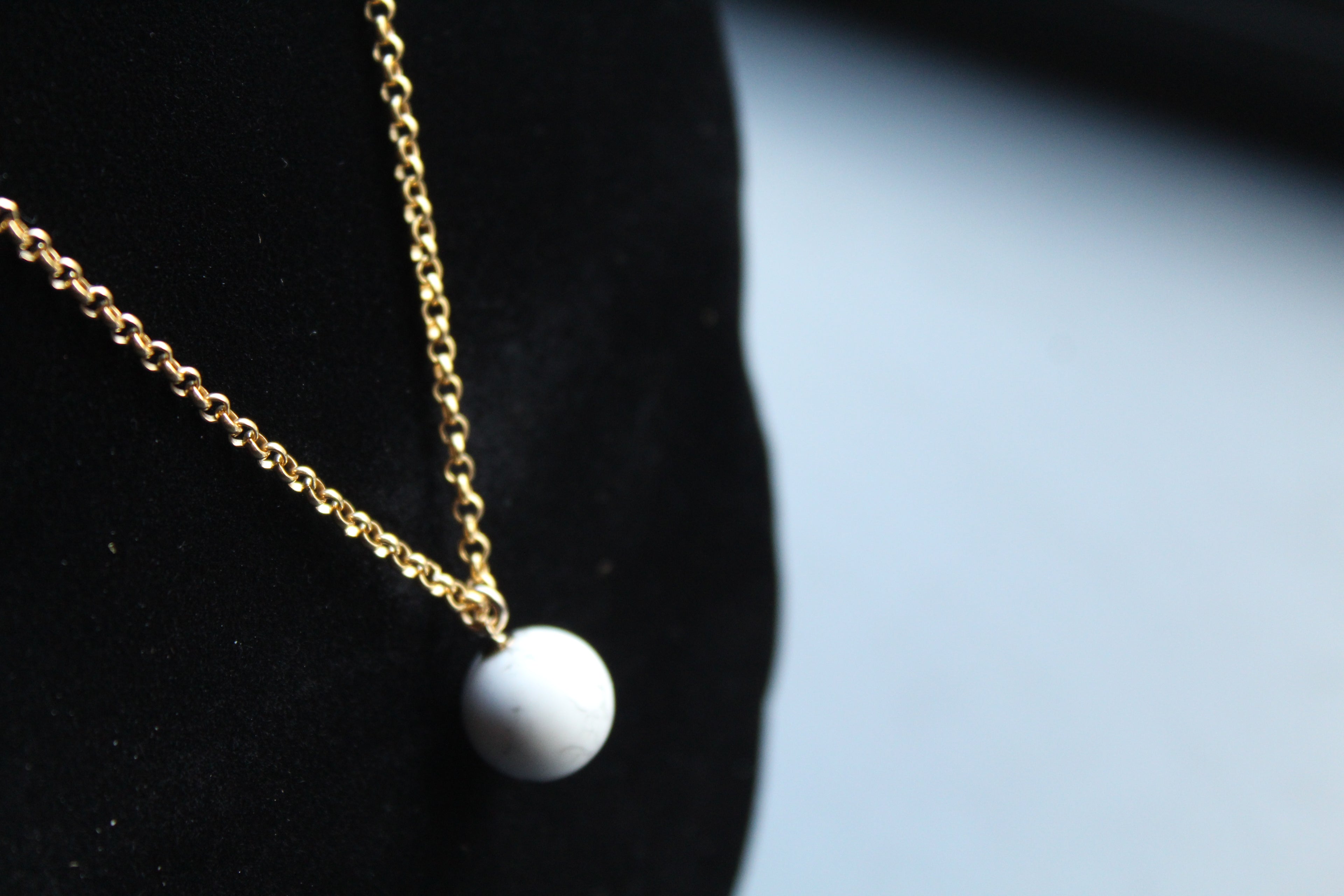 Long Marble Howlite Necklace