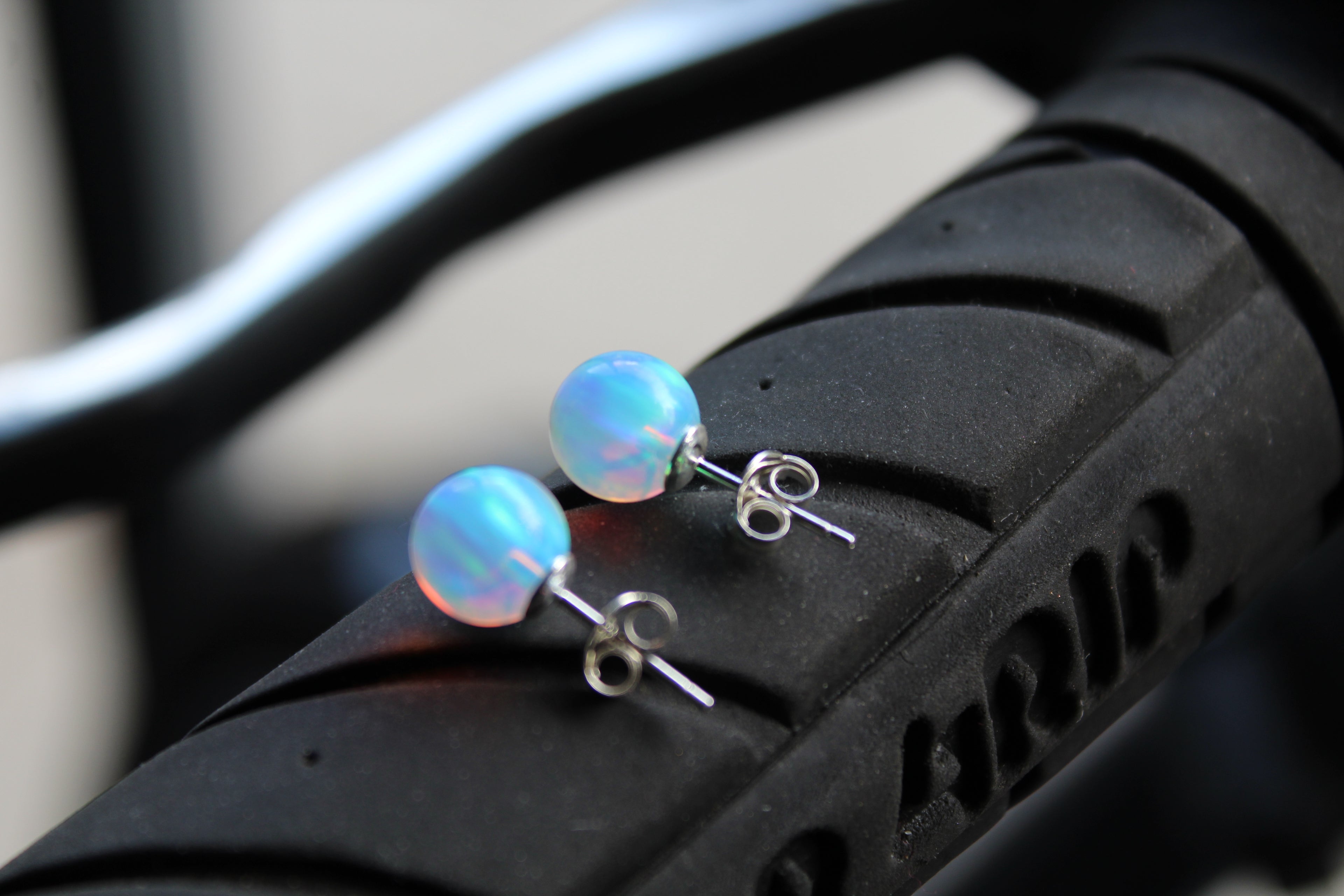 Iridescent Sea Opal Studs