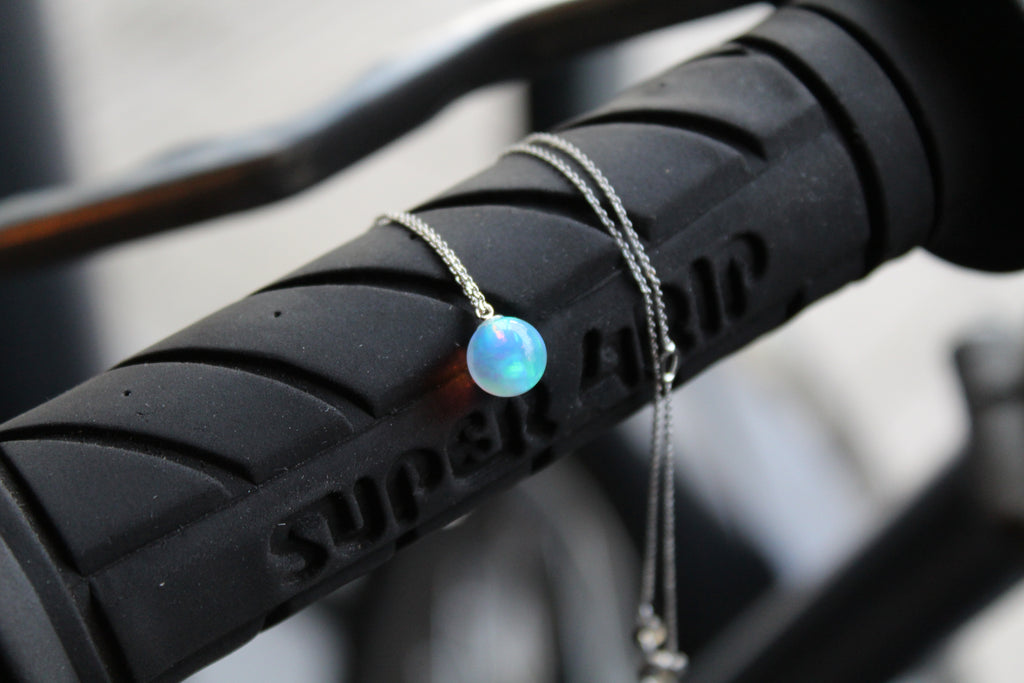 Silver Sea Opal Necklace