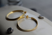Load image into Gallery viewer, Gold Satin Hoop Earring
