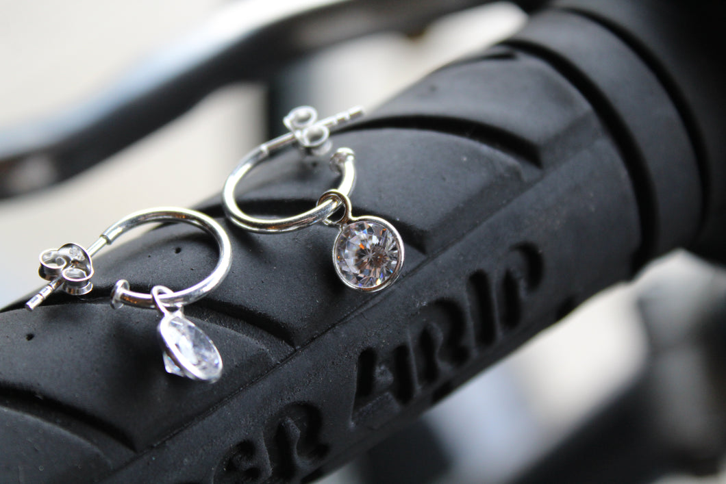 Open Hoop with CZ Charm