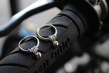 Load image into Gallery viewer, Snug Hoop with Rings and Silver Heart Charm
