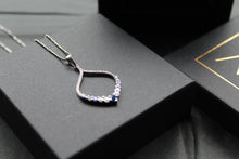 Load image into Gallery viewer, Tanzanite CZ Loop Pendant 16&quot; Chain
