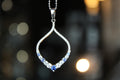 Tanzanite CZ Loop Pendant 16" Chain
