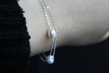 Load image into Gallery viewer, Teardrop &amp; Round Freshwater Pearls on a Double Chain
