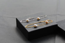 Load image into Gallery viewer, Teardrop &amp; Round Freshwater Pearls on a Double Chain
