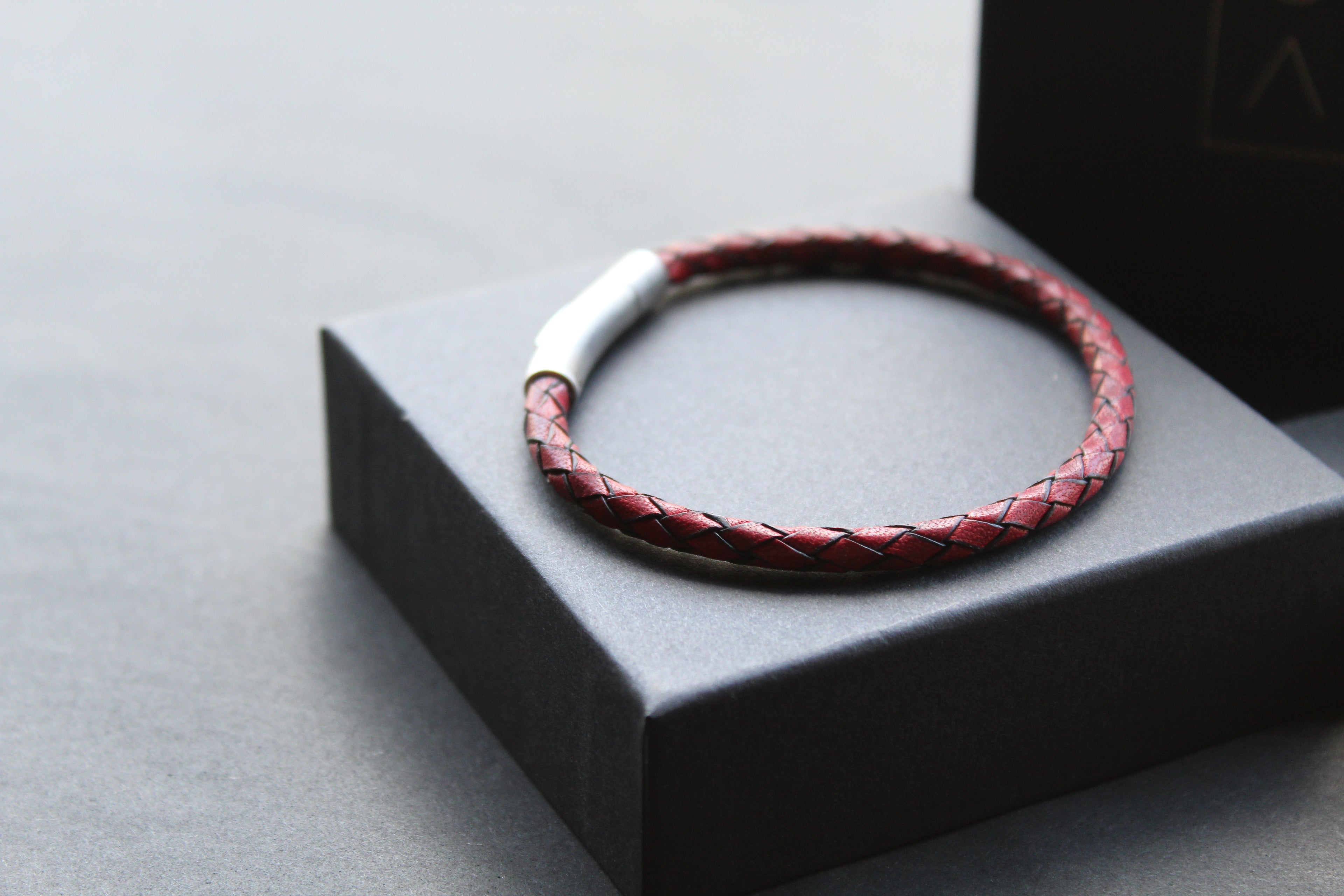 Thin Single Plait Leather Bracelets
