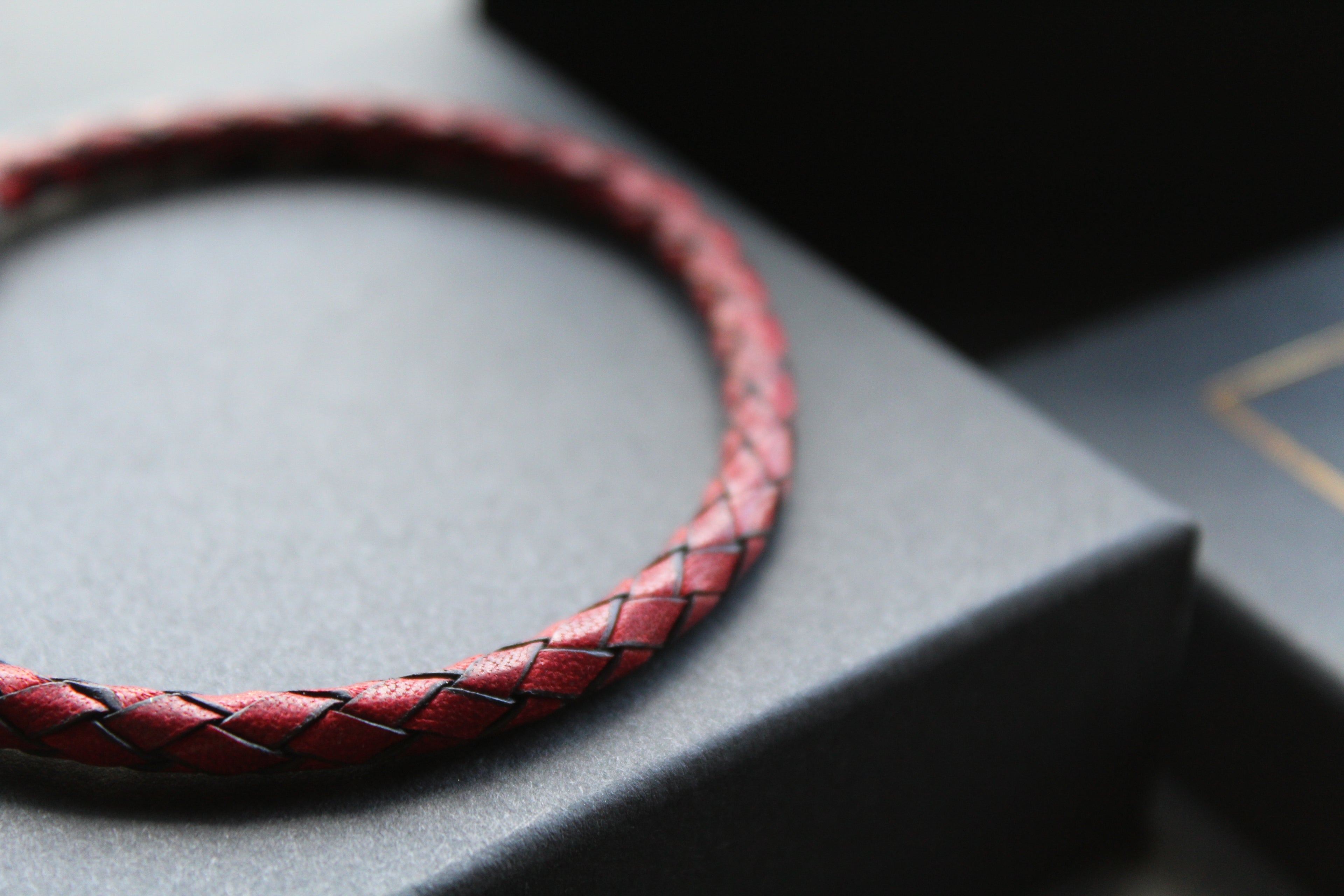 Thin Single Plait Leather Bracelets