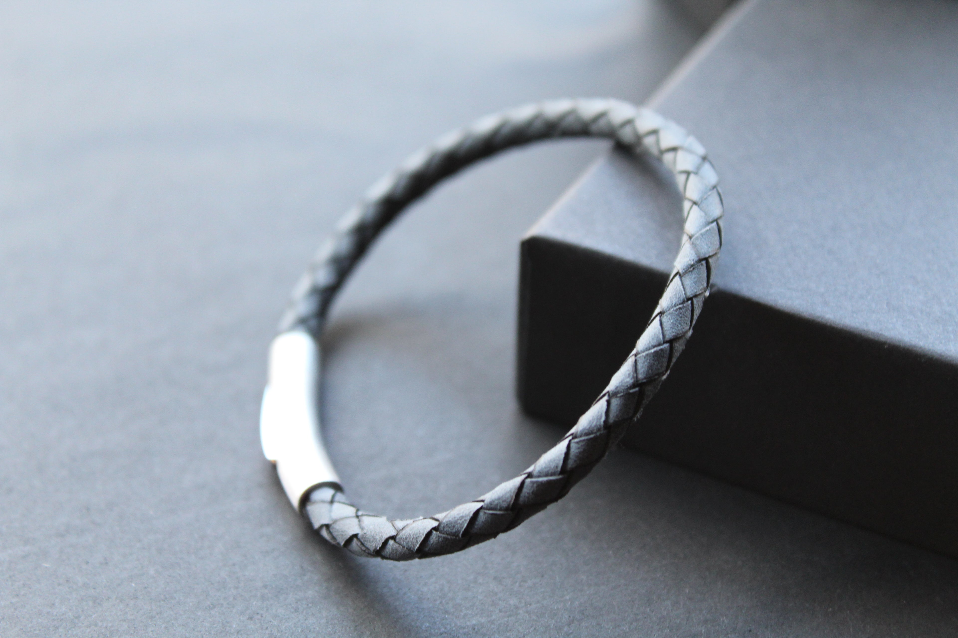 Thin Single Plait Leather Bracelets