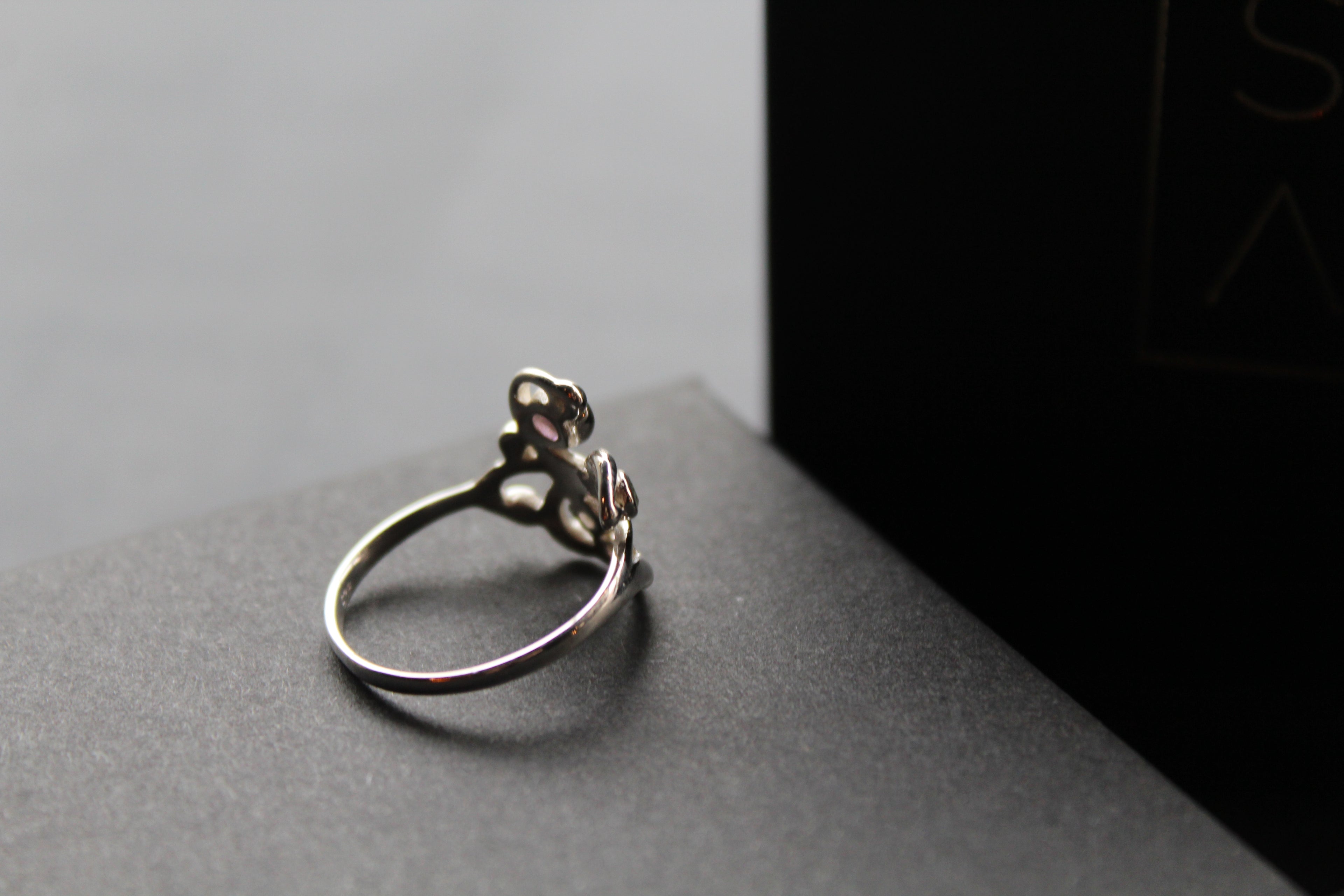 Three Stone Ring with Amethyst Blue Topaz and Iolite