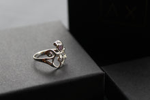 Load image into Gallery viewer, Three Stone Ring with Amethyst Blue Topaz and Iolite
