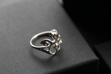 Load image into Gallery viewer, Three Stone Ring with Amethyst Blue Topaz and Iolite
